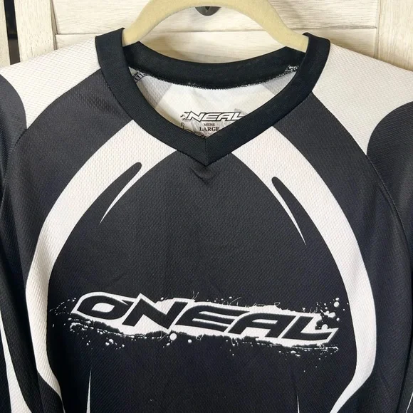 New Low Price! Oneal Motocross Racing Gear Black and White Long Sleeve Jersey - Picture 13 of 15